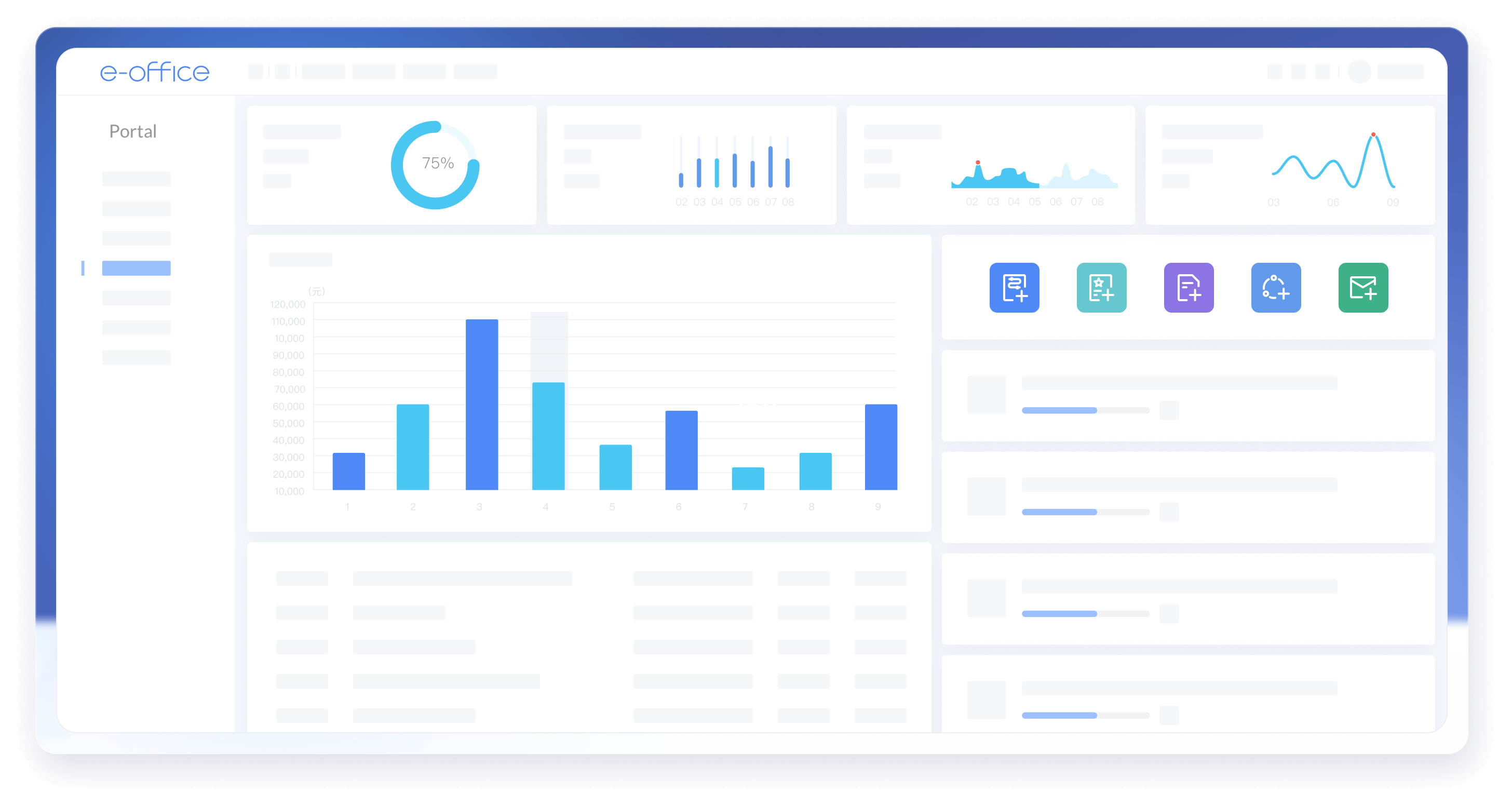 Weaver e-office Portal Dashboard